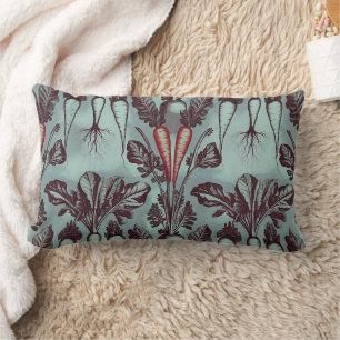 Carrot Beet Radish Parsnip Root System Botanical Lumbar Pillow