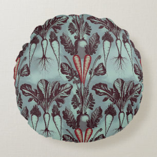 Carrot Beet Radish Parsnip Root System Botanical  Round Pillow