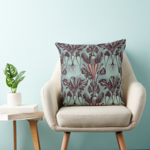 Carrot Beet Radish Parsnip Root System Botanical Throw Pillow