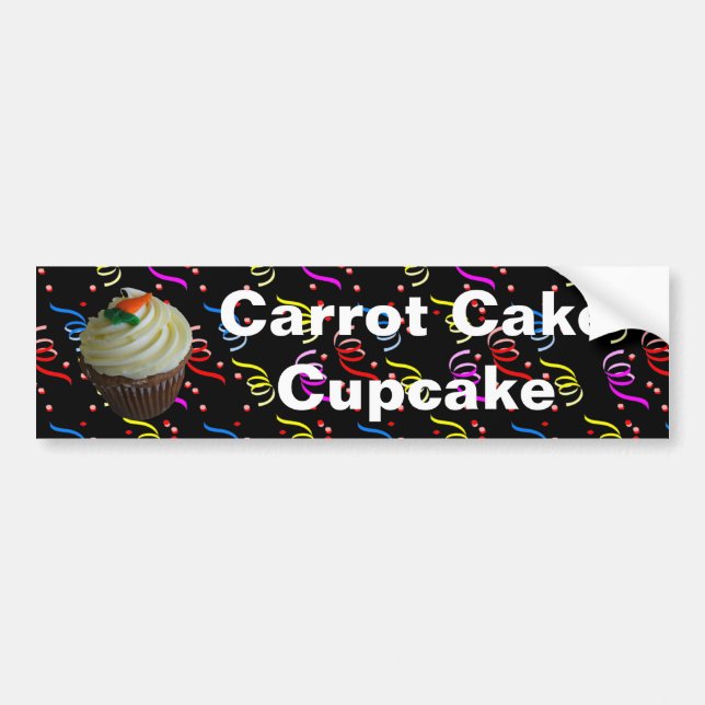 Carrot Cake Cupcake with Confetti Bumper Sticker (Front)