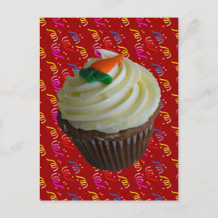 Carrot Cake Cupcake with Confetti Postcard