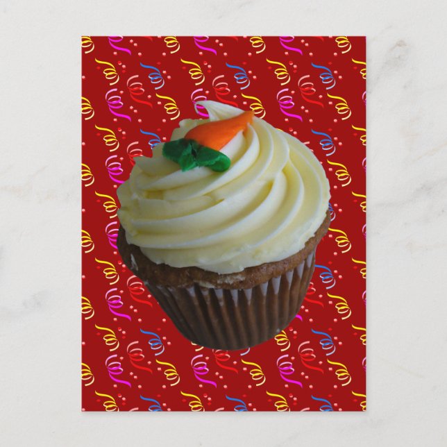 Carrot Cake Cupcake with Confetti Postcard (Front)