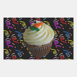 Carrot Cake Cupcake with Confetti Sticker