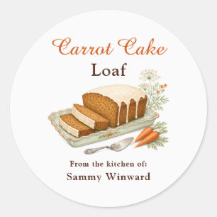 Carrot Cake Loaf Homemade Gift Label