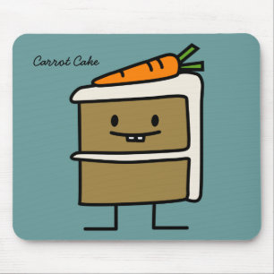 Carrot Cake slice bunny teeth icing dessert Mouse Pad