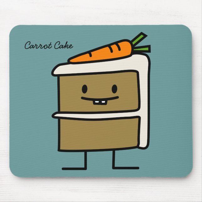 Carrot Cake slice bunny teeth icing dessert Mouse Pad (Front)