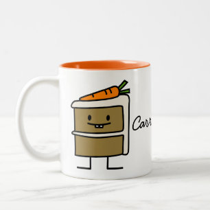 Carrot Cake slice bunny teeth icing dessert Two-Tone Coffee Mug
