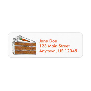 Carrot Cake Slice w/ Frosting Return Address Label