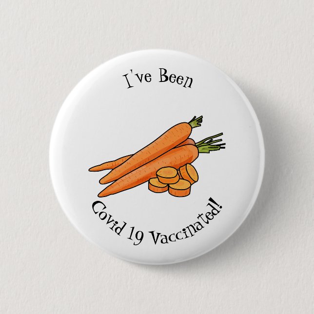 Carrot cartoon illustration 2 inch round button (Front)