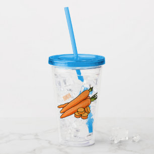 Carrot cartoon illustration acrylic tumbler