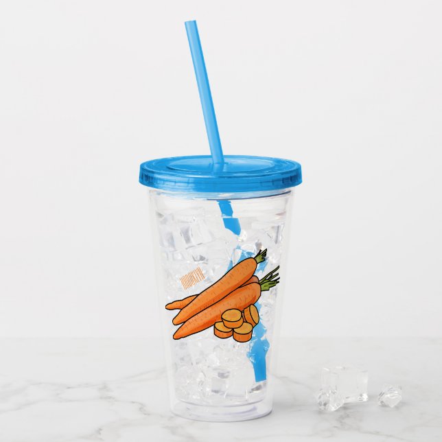 Carrot cartoon illustration acrylic tumbler (Front Ice)