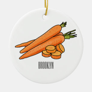 Carrot cartoon illustration ceramic ornament