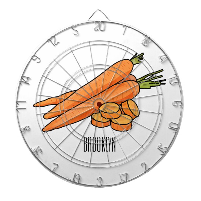 Carrot cartoon illustration dartboard (Front)