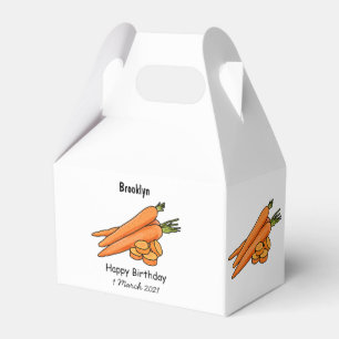 Carrot cartoon illustration favor box