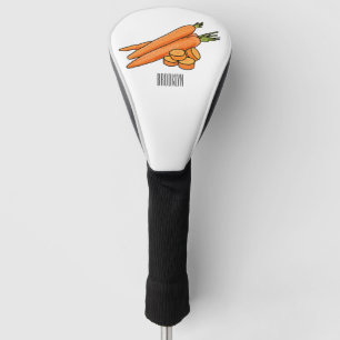 Carrot cartoon illustration golf head cover