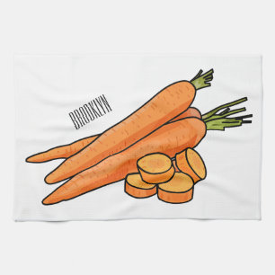 Carrot cartoon illustration kitchen towel