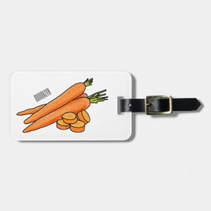 Carrot cartoon illustration luggage tag