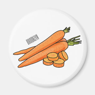 Carrot cartoon illustration magnet