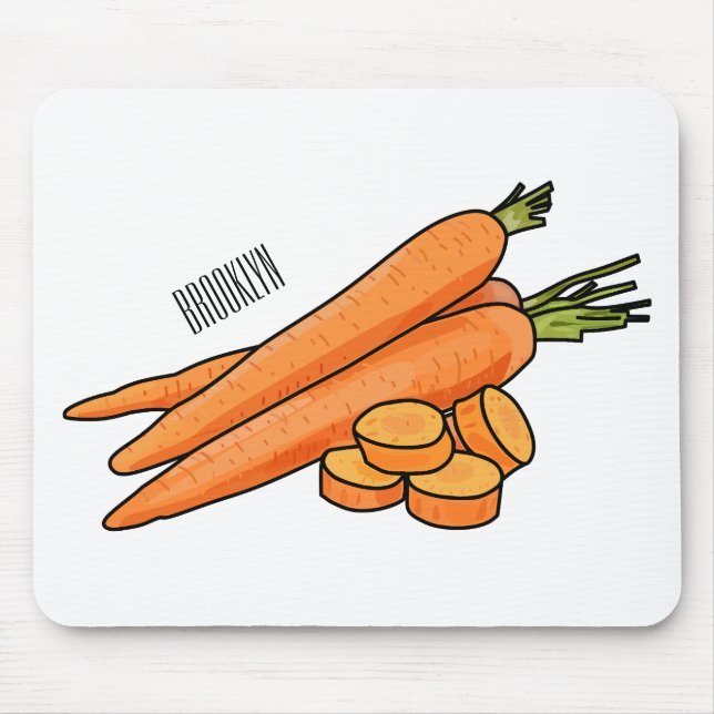 Carrot cartoon illustration mouse pad (Front)