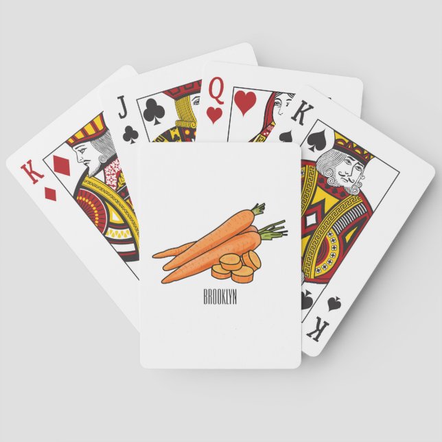 Carrot cartoon illustration playing cards (Back)