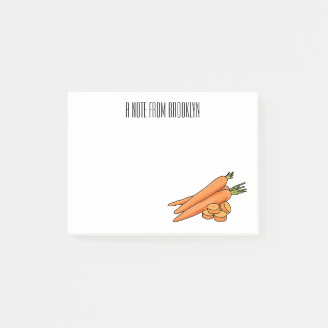 Carrot cartoon illustration post-it notes (Front)