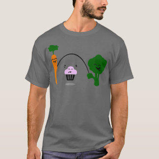 Carrot Cupcake Broccoli Funny Jump Rope Fitness  T-Shirt