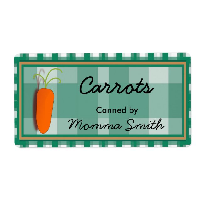 Carrot Custom Canning Labels (Front)