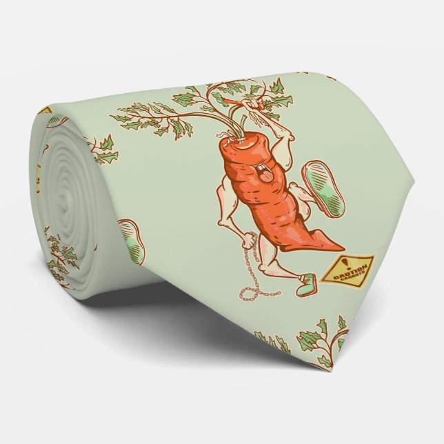 Carrot fighting Funny vegetable Tie (Rolled)