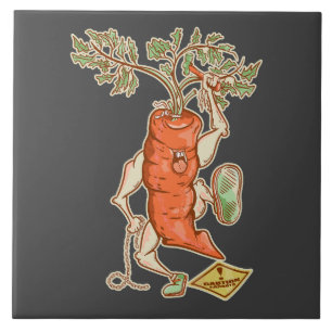 Carrot fighting Funny vegetable Tile