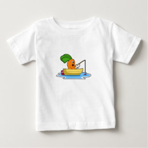 Carrot in Boat at Fishing with Fishing rod Baby T-Shirt