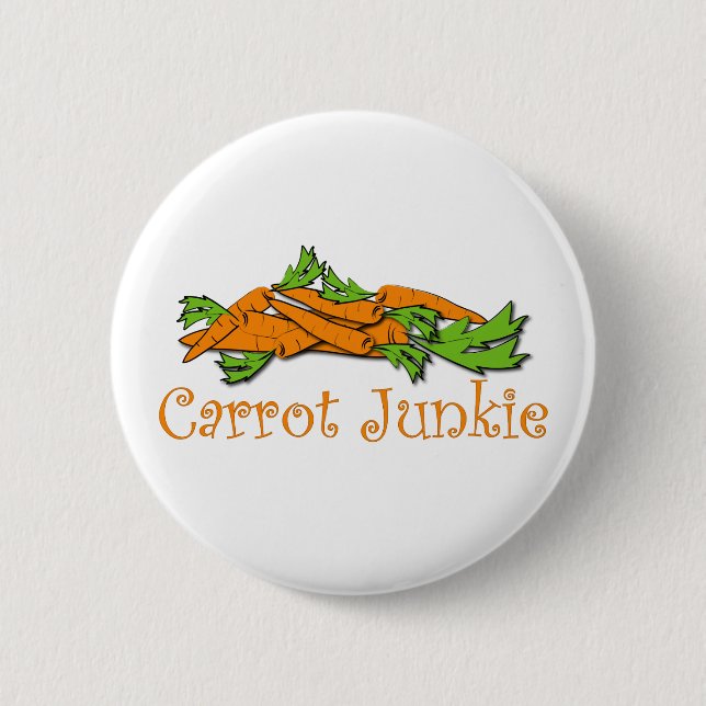 Carrot Junkie 2 Inch Round Button (Front)