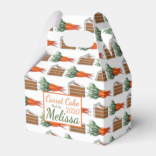 Carrot Layer Cake Slice Bakery Café Baked By Favor Box (Front Side)