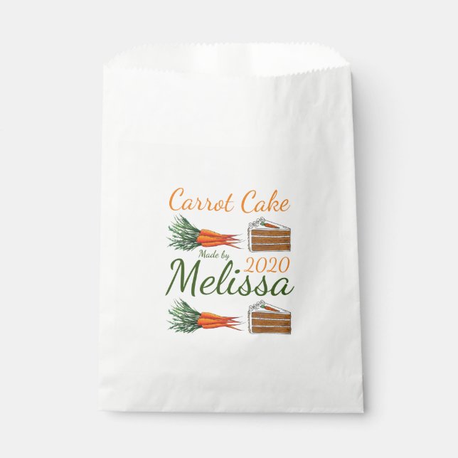 Carrot Layer Cake Slice Bakery Café Pastry Chef Favour Bag (Front)