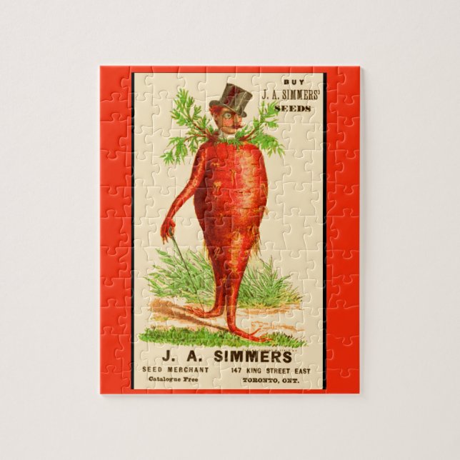 carrot man Victorian trade card Jigsaw Puzzle (Vertical)