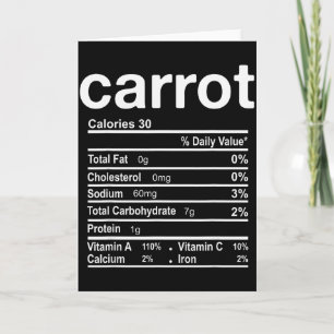 Carrot Nutrition Facts Funny Thanksgiving Christma Card