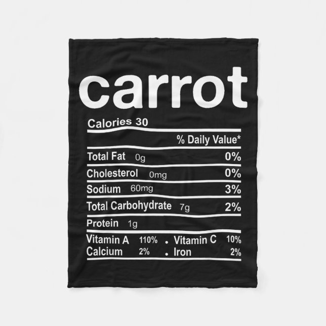 Carrot Nutrition Facts Funny Thanksgiving Christma Fleece Blanket (Front)
