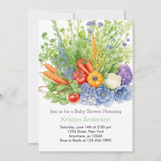 Carrot Patch Dreams Baby Shower Invitation (Front)