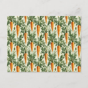 Carrot Pattern Spring Garden Postcard