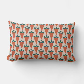 Carrot Remix – Retro Geometric Carrots Lumbar Pillow