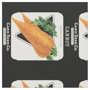 Carrot Seed Packet Label Fabric