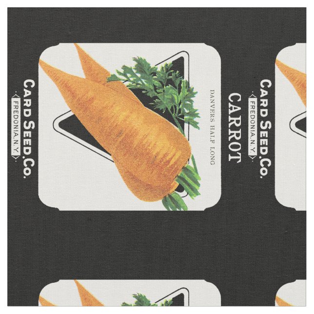 Carrot Seed Packet Label Fabric (Close Up)