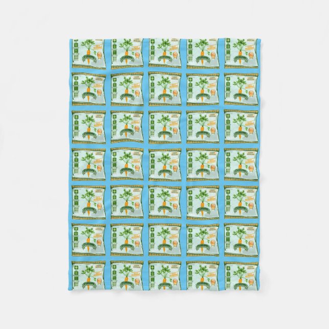 Carrot seeds growing veggies fleece blanket (Front)