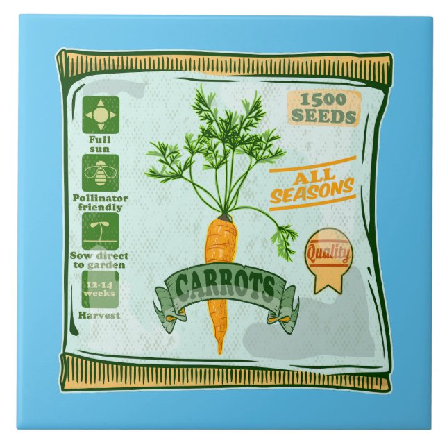 Carrot seeds growing veggies tile (Front)