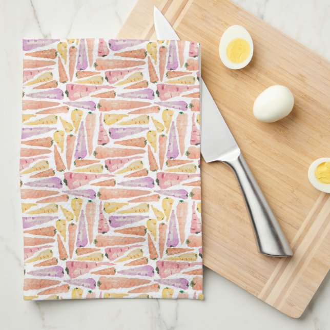 Carrot Tea Towl Kitchen Towel (Quarter Fold)