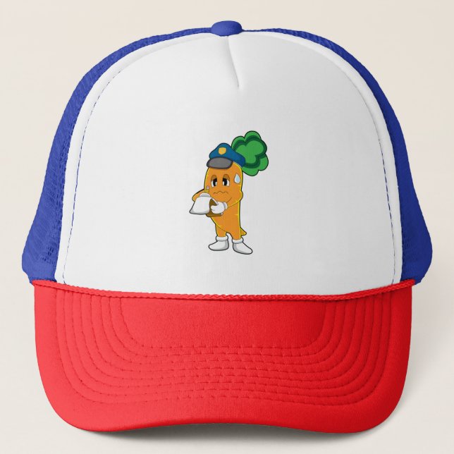Carrot Traffic warden Parking ticket Trucker Hat (Front)