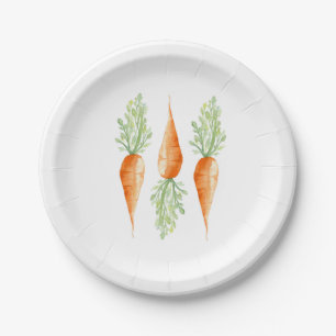 Carrot Trio   Organic Veggies Paper Plate