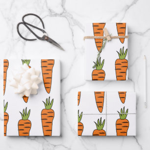 Carrot Vegetable Healthy Food Party Wrapping Paper Sheet