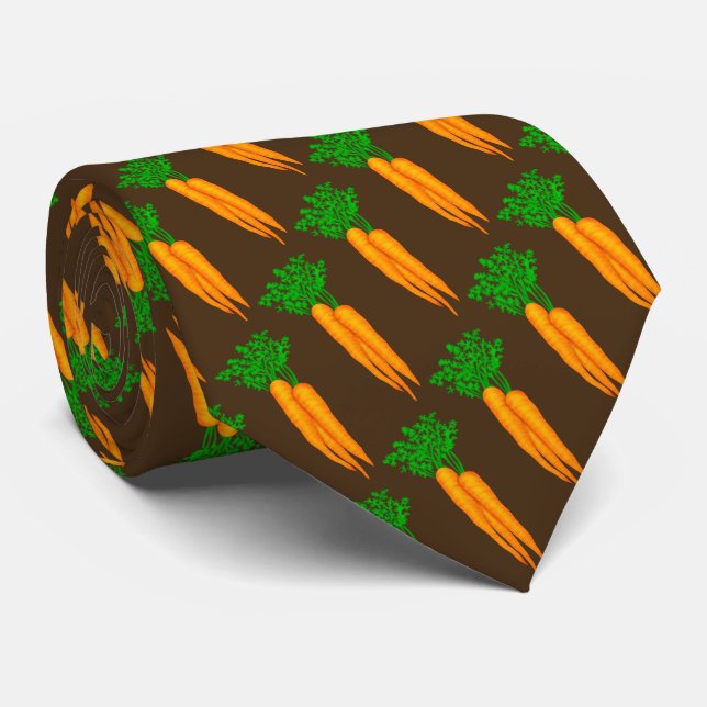 Carrot vegetable pattern food tie (Rolled)