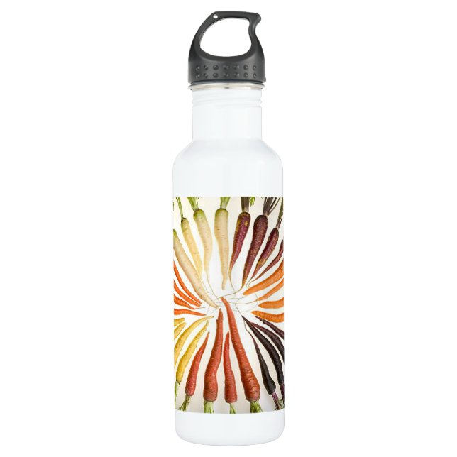Carrot Vegetables Colourful Rainbow Pattern Garden 710 Ml Water Bottle (Front)