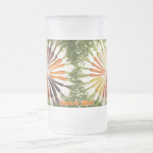 Carrot Vegetables Colourful Rainbow Pattern Garden Frosted Glass Beer Mug